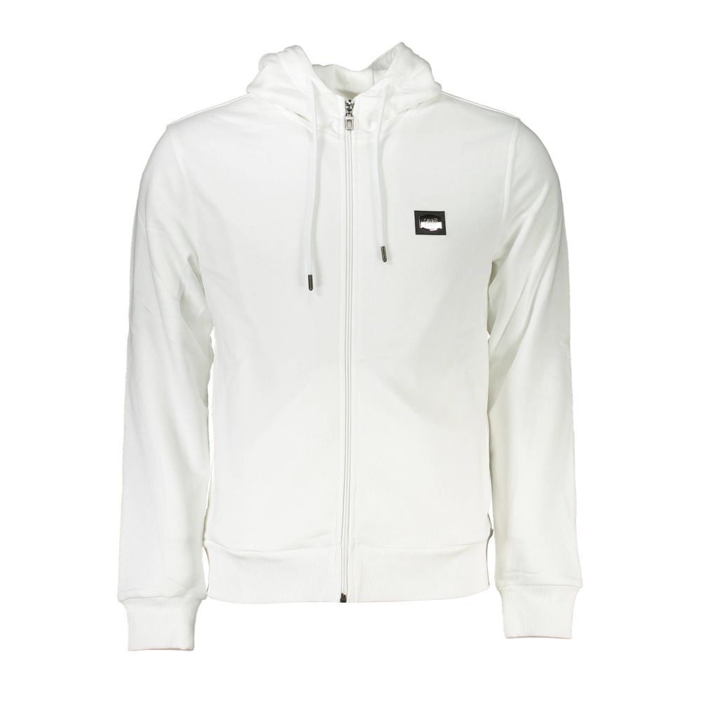 Cavalli Class White Cotton Men's Hooded Sweater Cavalli Class