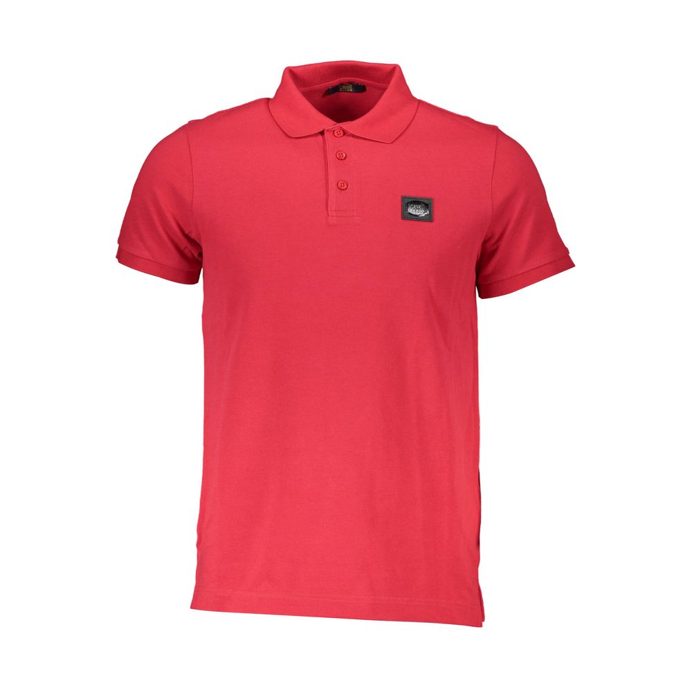 Cavalli Class Rosso Cotton Mens Polo Shirt Cavalli Class