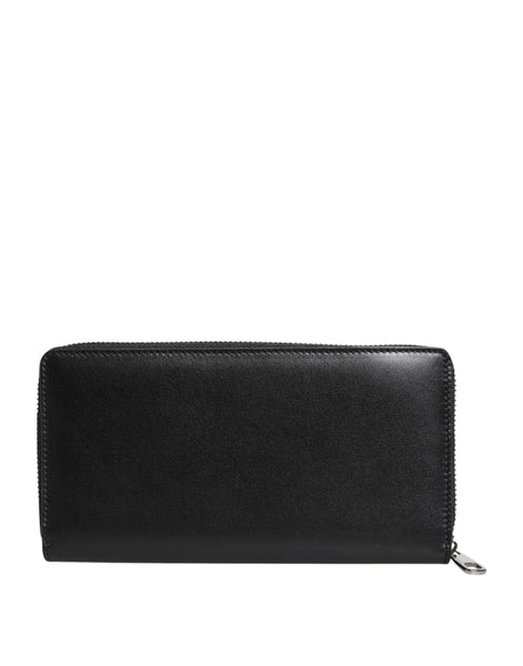 Dolce & Gabbana Black Leather Logo Plaque Zip Around Continental Wallet Dolce & Gabbana