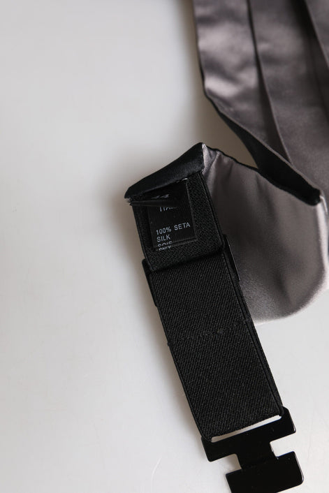 Dolce & Gabbana Gray Men 100% Silk Belt Wide Waist Cummerbund Dolce & Gabbana