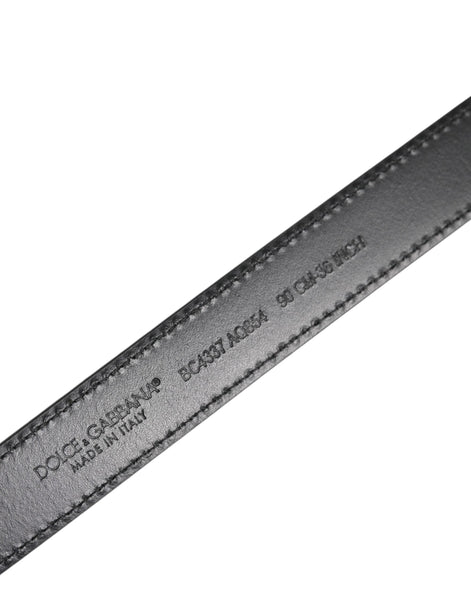 Dolce & Gabbana Black Red Leopard Silver Metal Buckle Belt Dolce & Gabbana