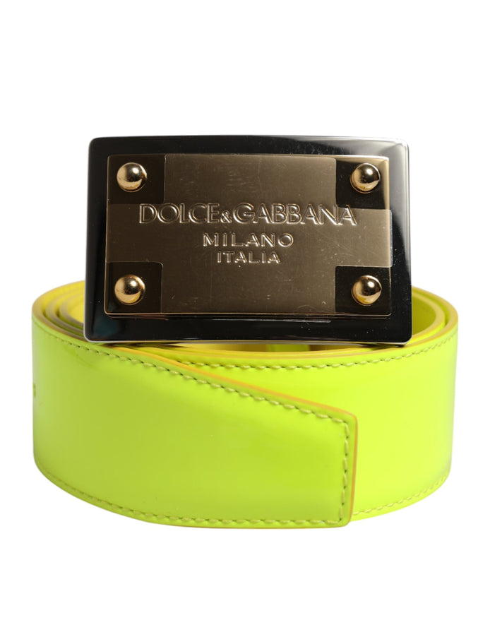 Dolce & Gabbana Yellow Green Classic Metal Logo Buckle Belt Dolce & Gabbana