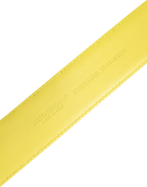 Dolce & Gabbana Yellow Green Classic Metal Logo Buckle Belt Dolce & Gabbana