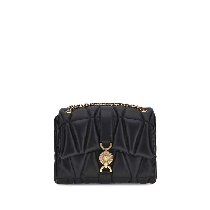 Versace Black Calf Leather Bos Taurus Shoulder Bag Versace