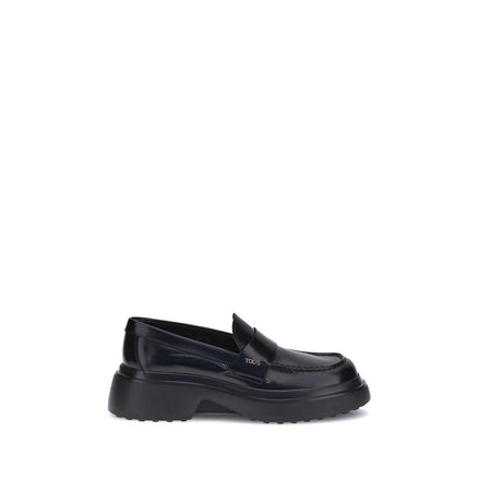Tod's Black Rubber Platform Loafers Tod's