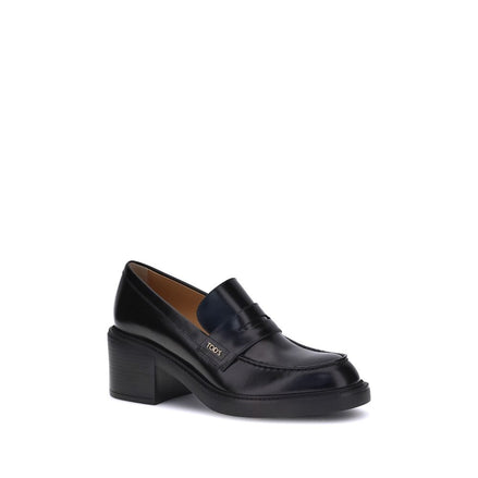 Tod's Black Calf Leather Bos Taurus Platform Loafers Tod's