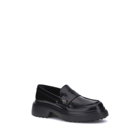 Tod's Black Rubber Platform Loafers Tod's