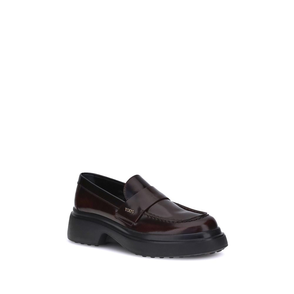 Tod's Brown Rubber Platform Loafers Tod's