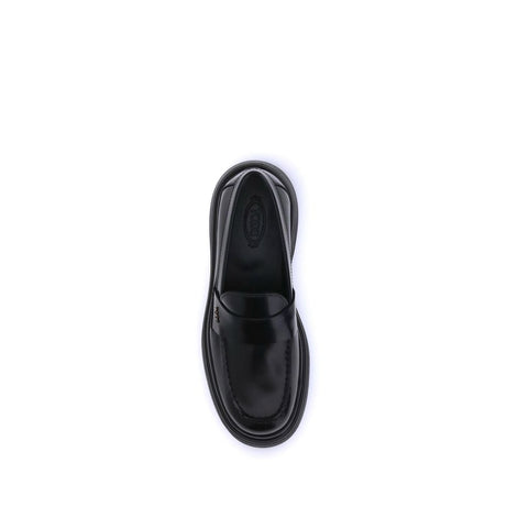 Tod's Black Rubber Platform Loafers Tod's