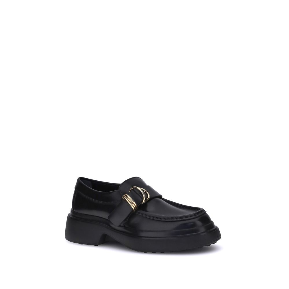 Tod's Black Rubber Platform Loafers Tod's