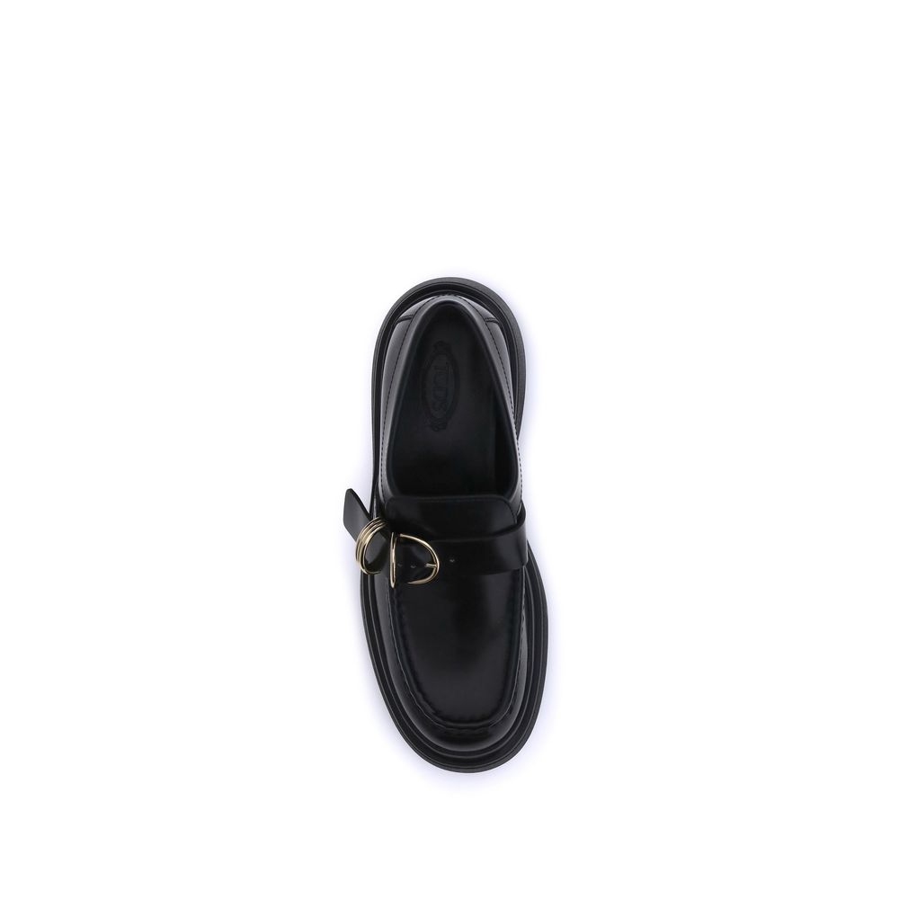 Tod's Black Rubber Platform Loafers Tod's