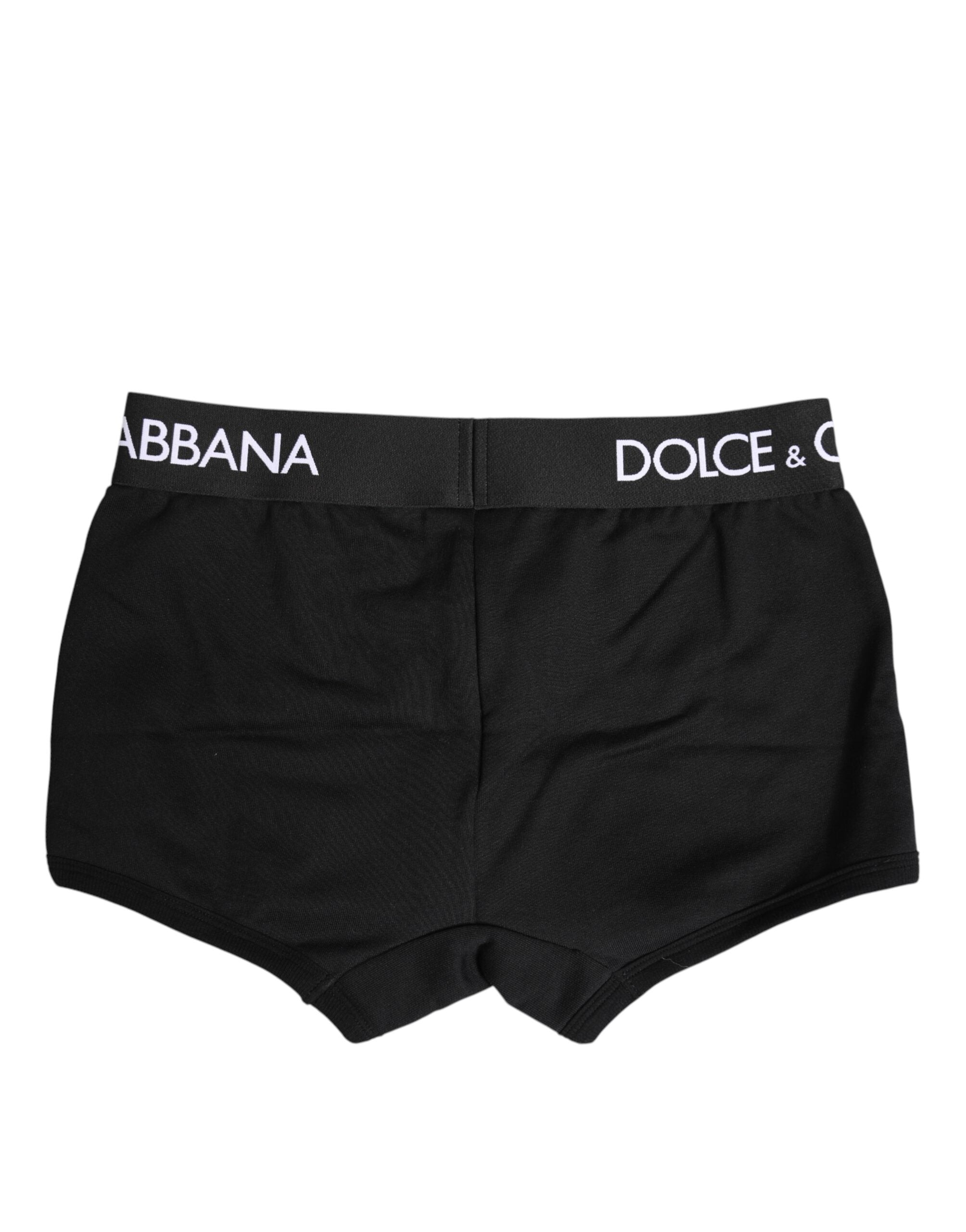 Dolce & Gabbana Black Cotton Stretch Regular Boxer Underwear Dolce & Gabbana