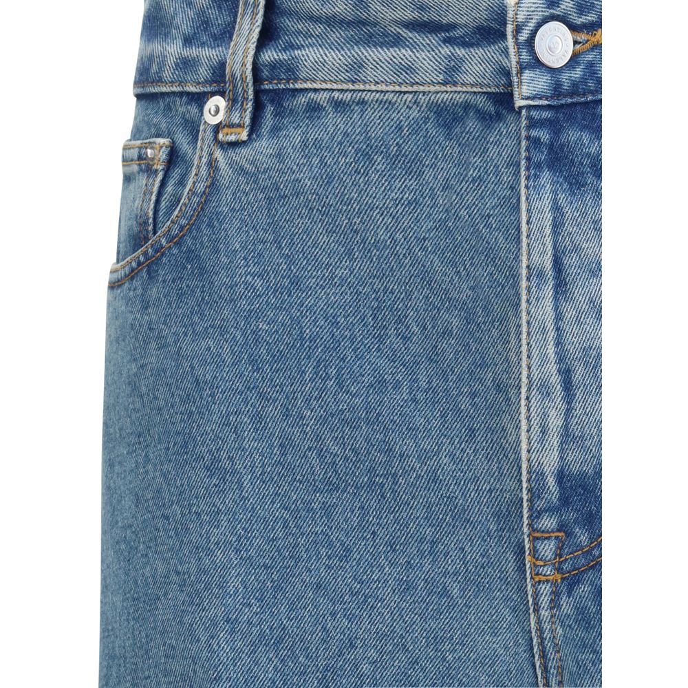 Valentino Blue Cotton Straight-Leg Jeans Valentino