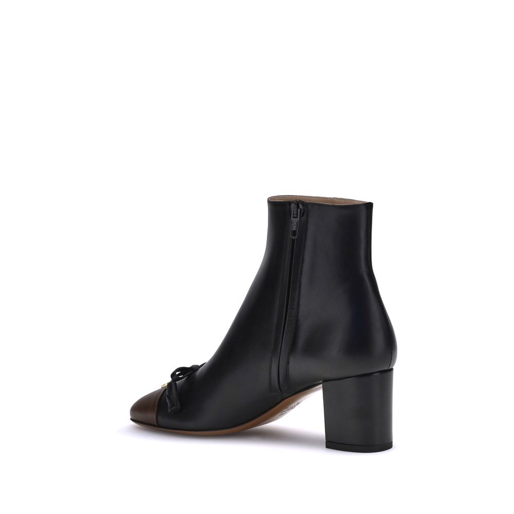 Valentino Garavani Black Goatskin Ankle Boots Valentino Garavani