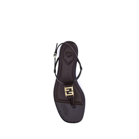 Fendi Purple Calf Leather Bos Taurus Flat Sandals Fendi