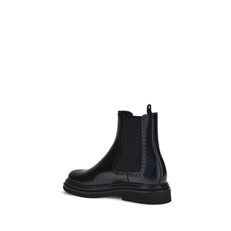 Dolce & Gabbana Black Calf Leather Bos Taurus Chelsea Boots Dolce & Gabbana