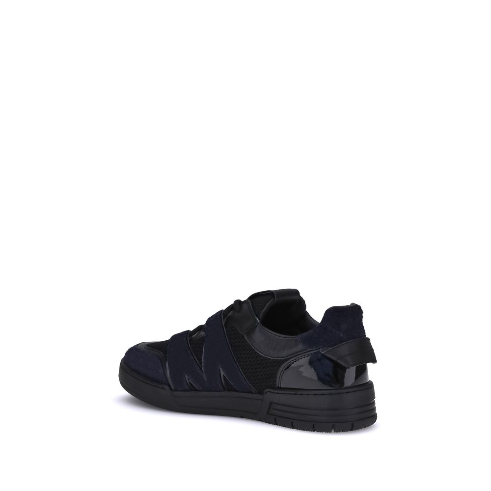 Moschino Black Calf Leather Bos Taurus Athletic Sneakers Moschino