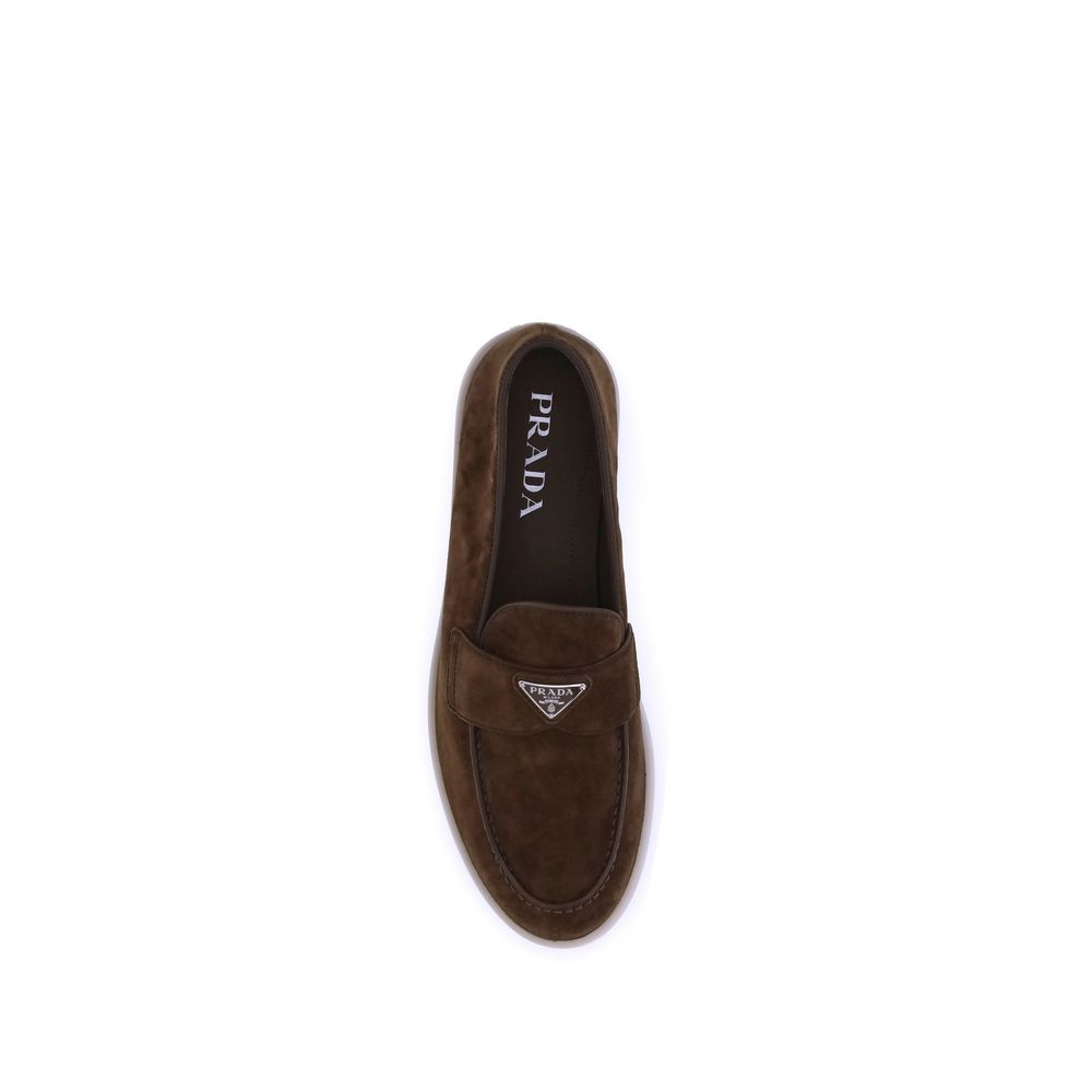 Prada Brown Rubber Slip-On Loafers Prada