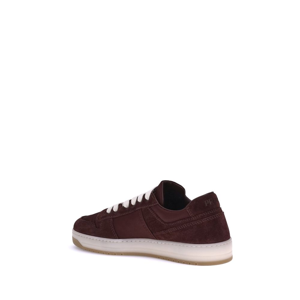 Prada Bordeaux Calf Leather Bos Taurus Low Top Sneakers Prada