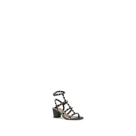 Valentino Garavani Black Calf Leather Bos Taurus Platform Sandals Valentino Garavani