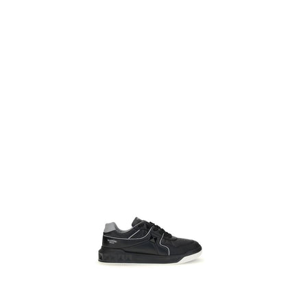 Valentino Garavani Black Calf Leather Bos Taurus Low Top Sneakers Valentino Garavani