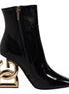 Dolce & Gabbana Black Jackie Leather Mid Calf Boots Shoes Dolce & Gabbana