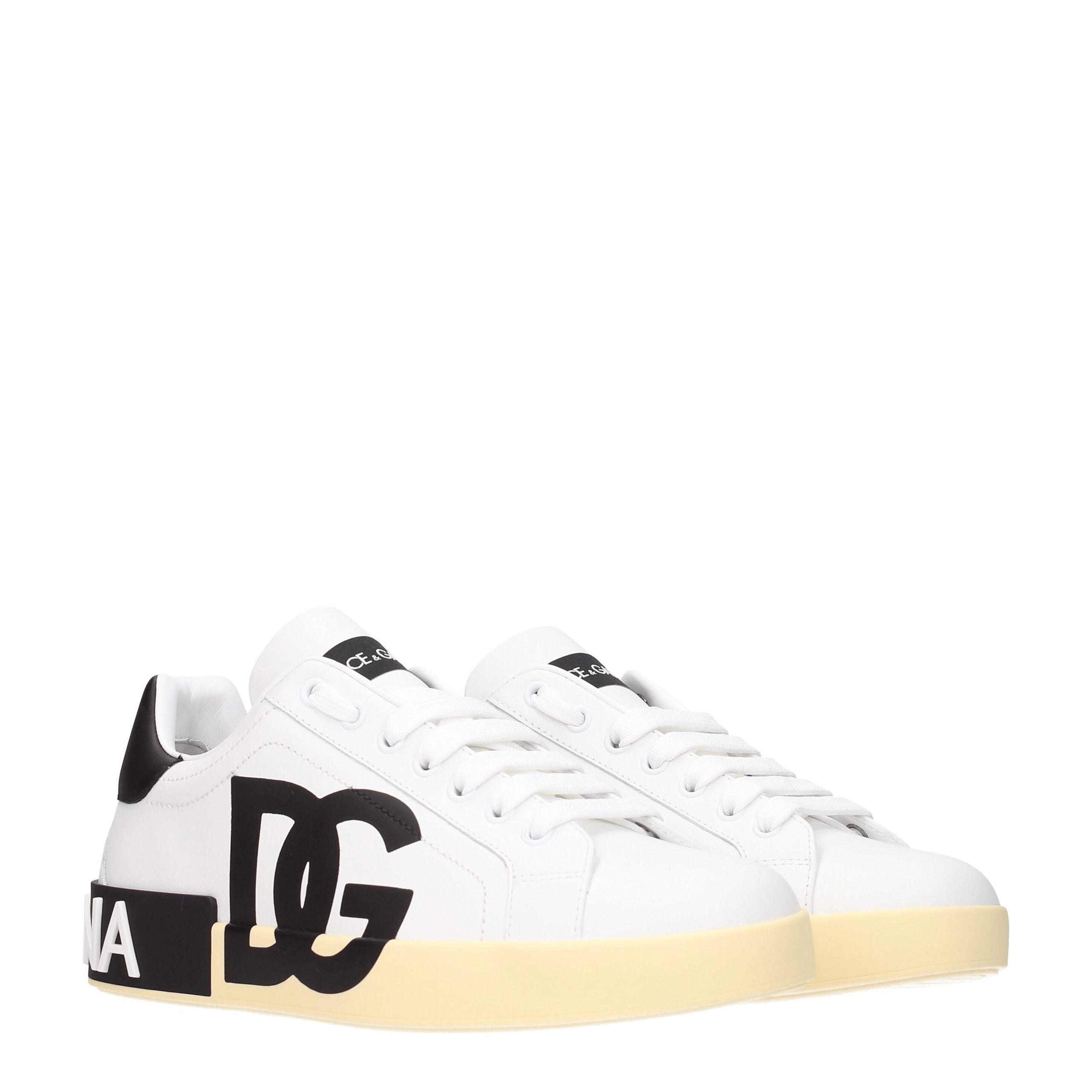 Dolce & Gabbana White Leather Low Top Sneakers Dolce & Gabbana