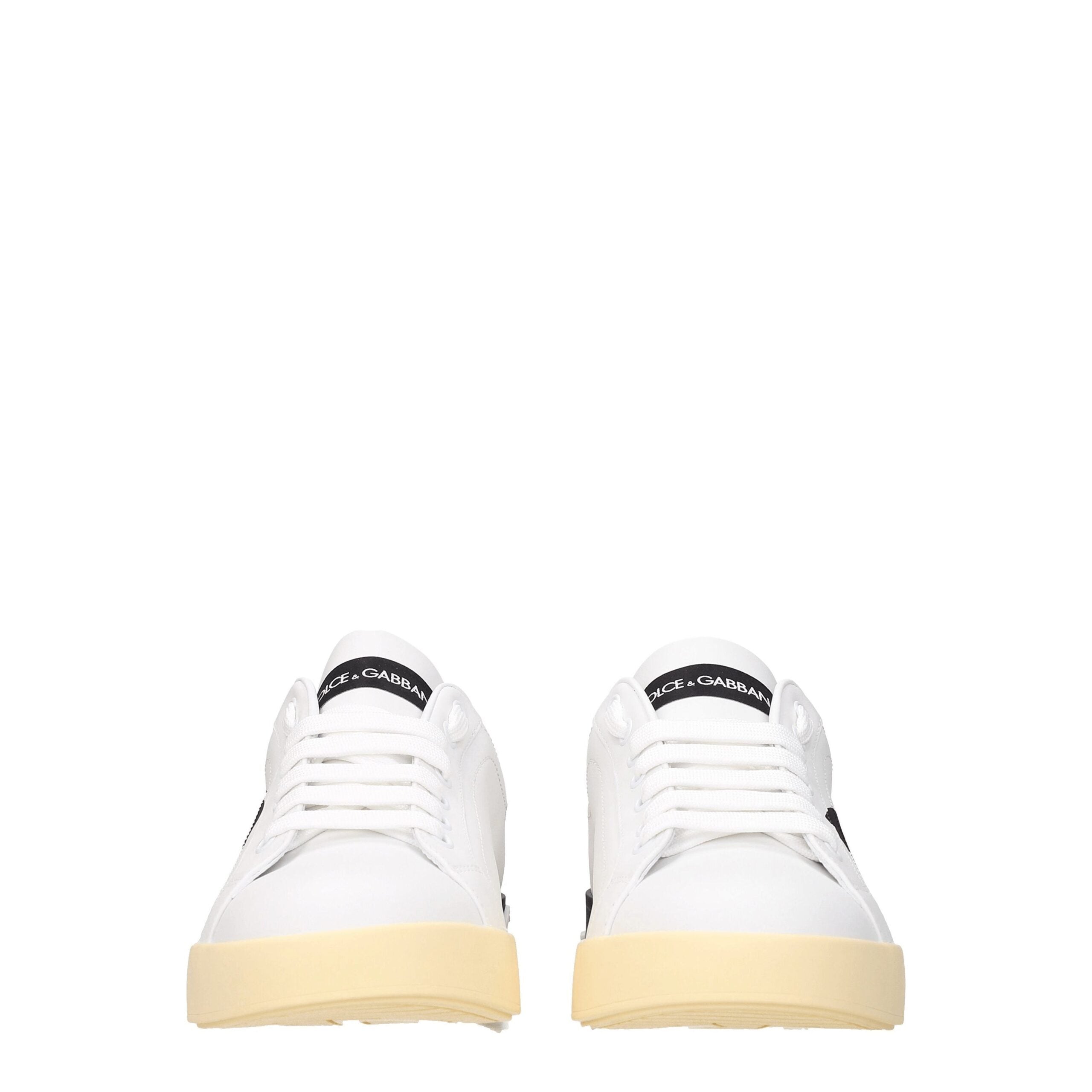 Dolce & Gabbana White Leather Low Top Sneakers Dolce & Gabbana