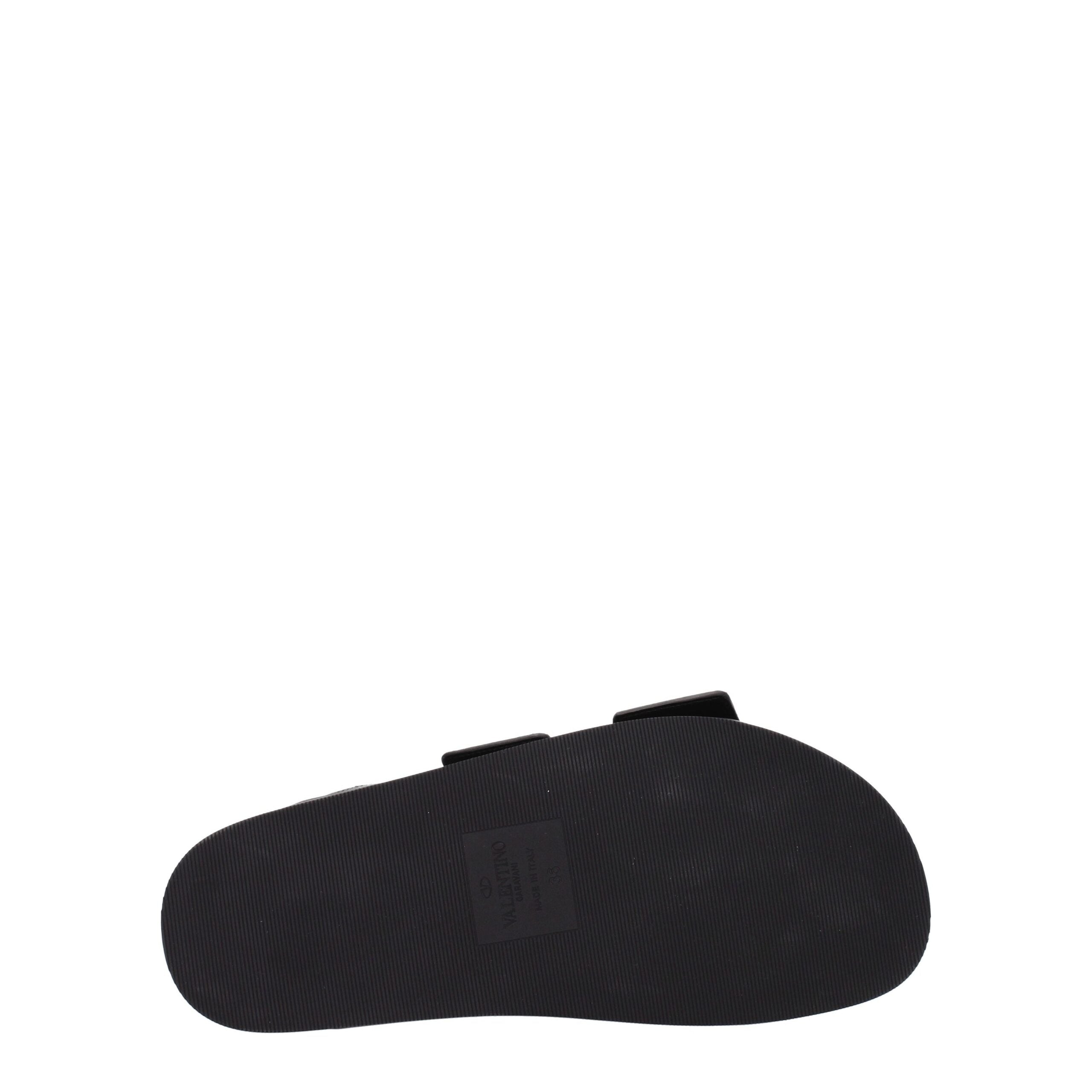 Valentino Garavani Black Leather Slippers Valentino Garavani
