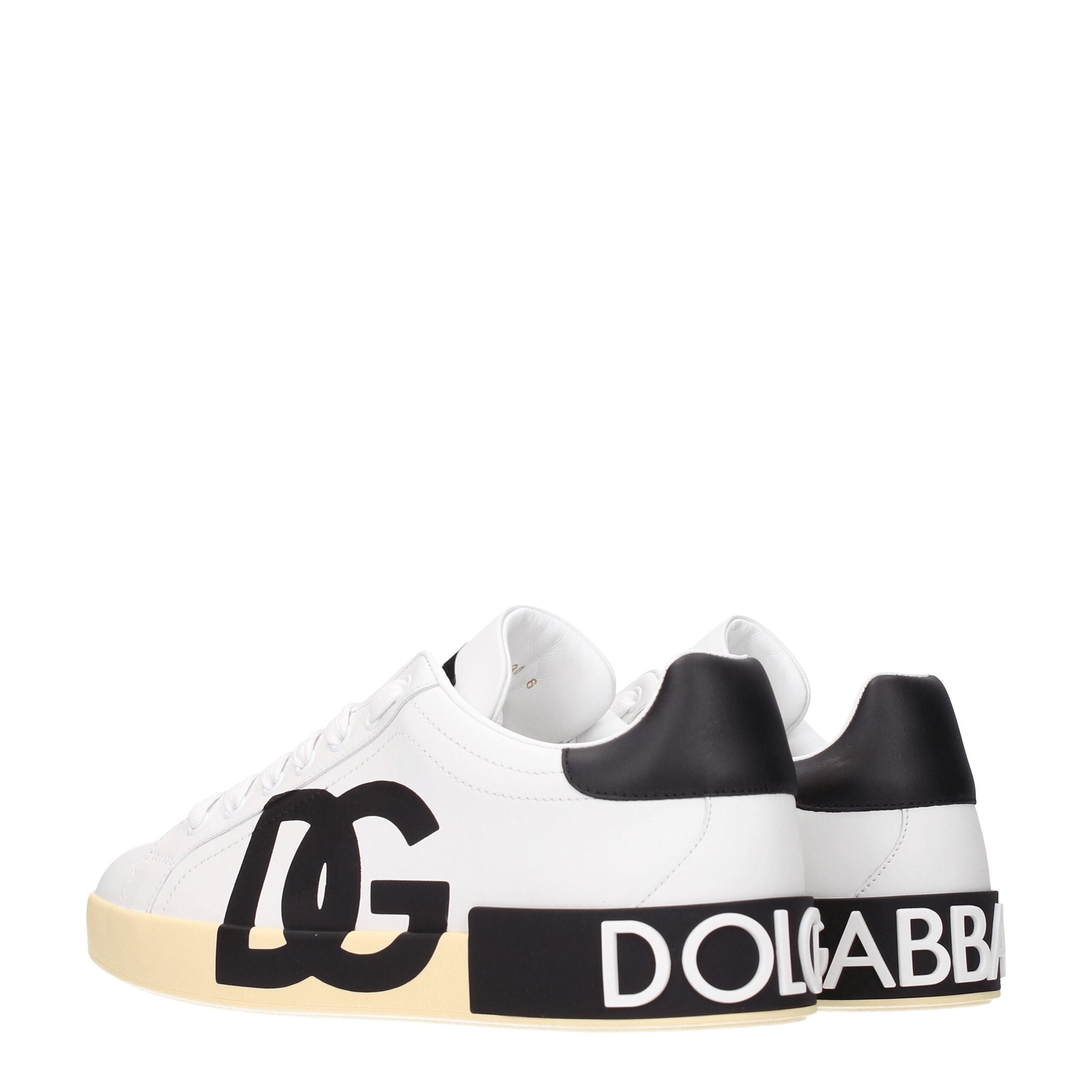 Dolce & Gabbana White Leather Low Top Sneakers Dolce & Gabbana