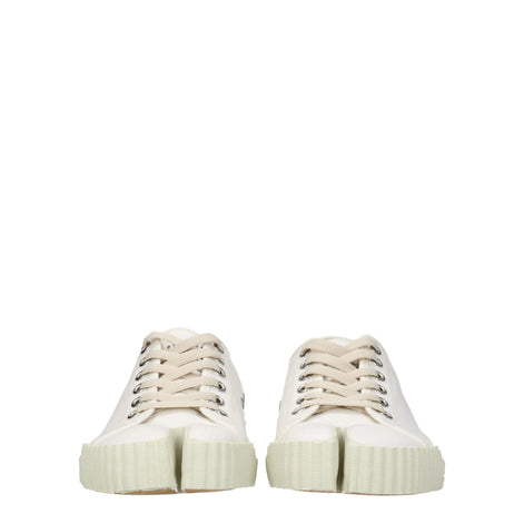 Maison Margiela White Fabric Low Top Sneakers Maison Margiela