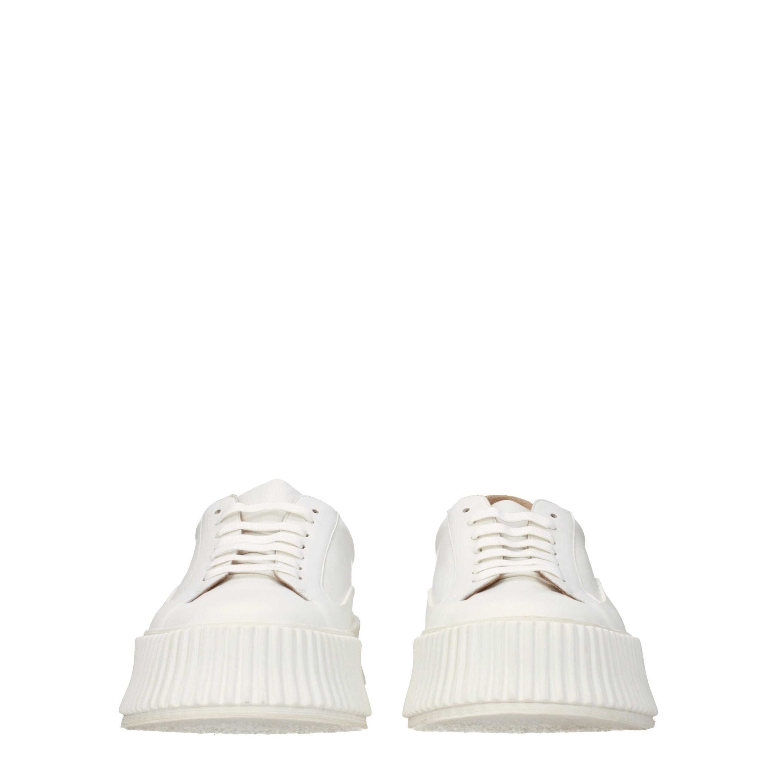 Jil Sander White Leather Platform Sneakers Jil Sander