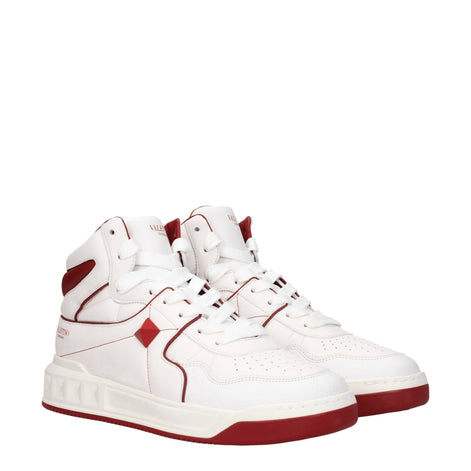 Valentino Garavani White Leather High Top Sneakers Valentino Garavani