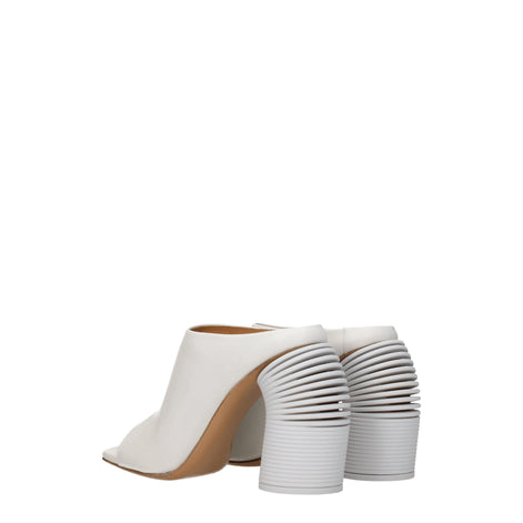 Off-White White Leather Platform Sandals Off-White