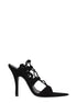 The Attico Black Leather Stiletto Heel Sandals The Attico