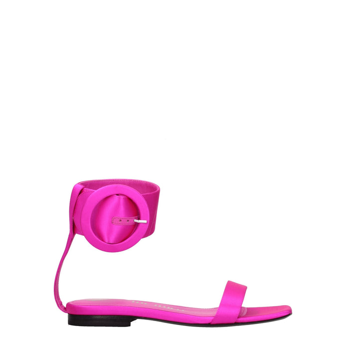 The Attico Pink Satin Flat Sandals The Attico