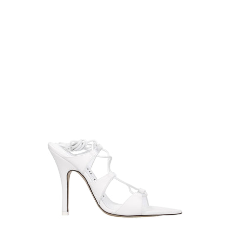 The Attico White Leather Stiletto Heel Sandals The Attico