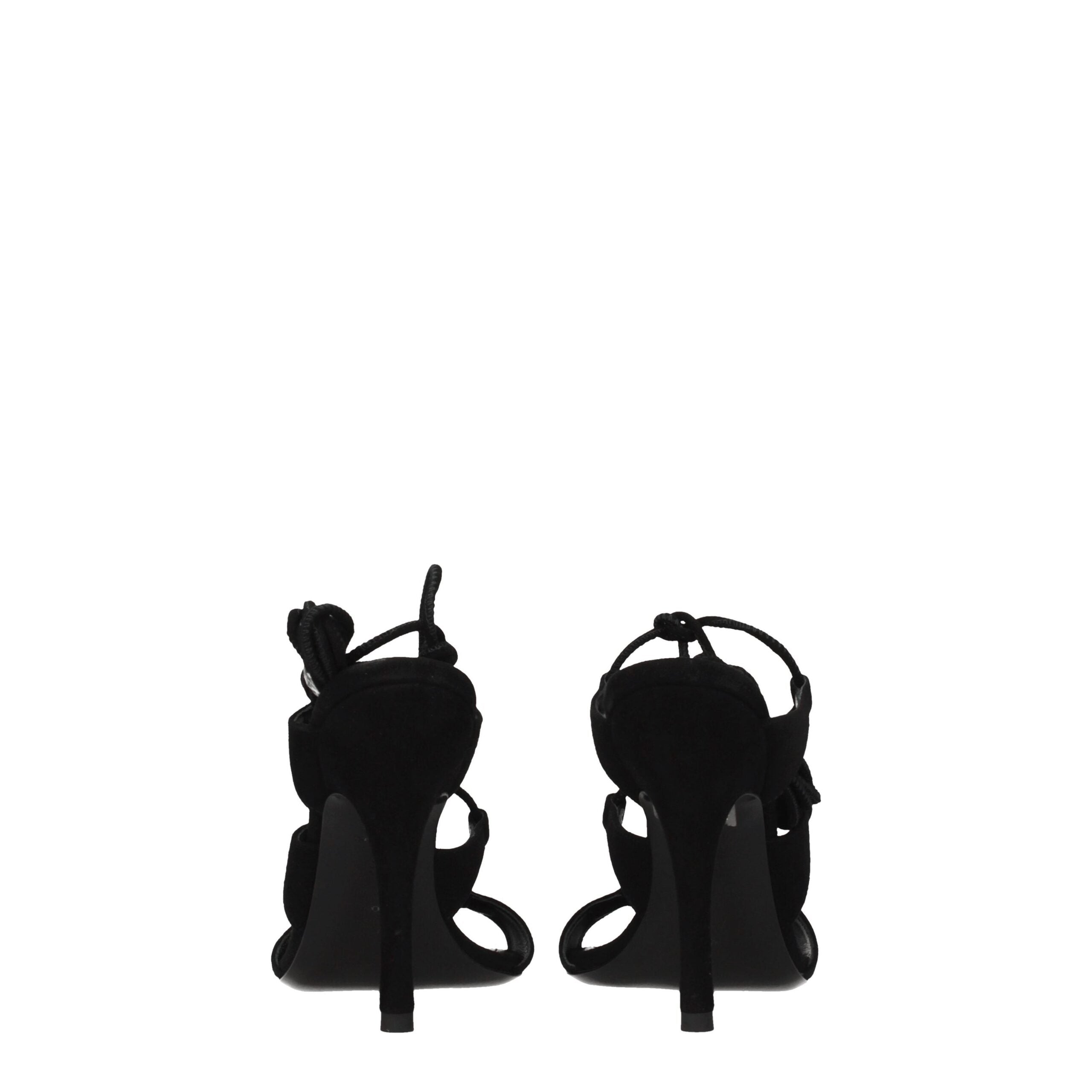 The Attico Black Leather Stiletto Heel Sandals The Attico