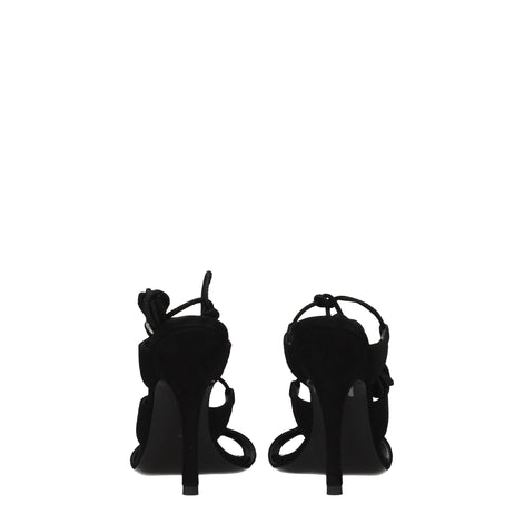 The Attico Black Leather Stiletto Heel Sandals The Attico