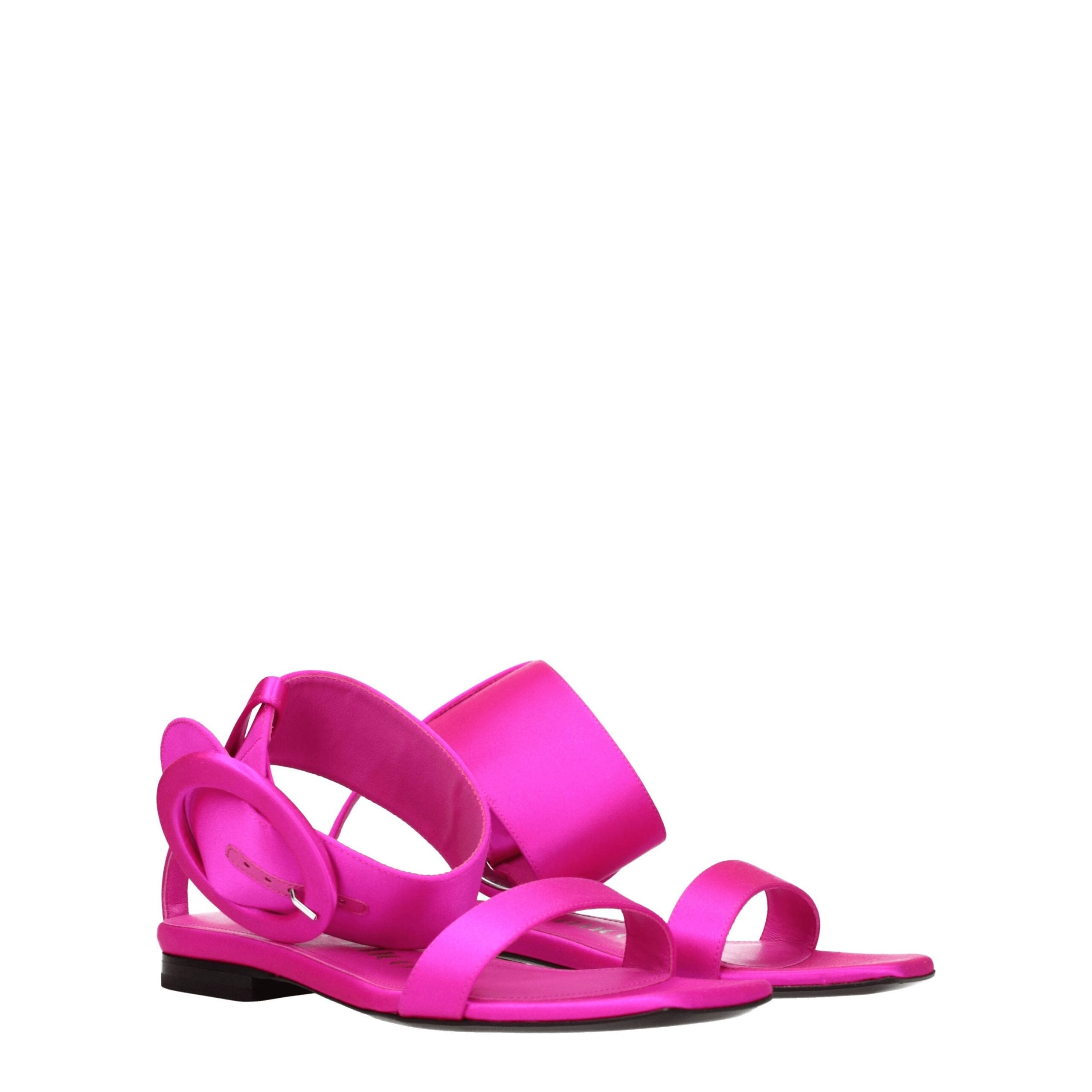The Attico Pink Satin Flat Sandals The Attico