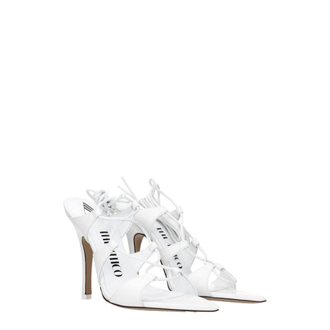 The Attico White Leather Stiletto Heel Sandals The Attico