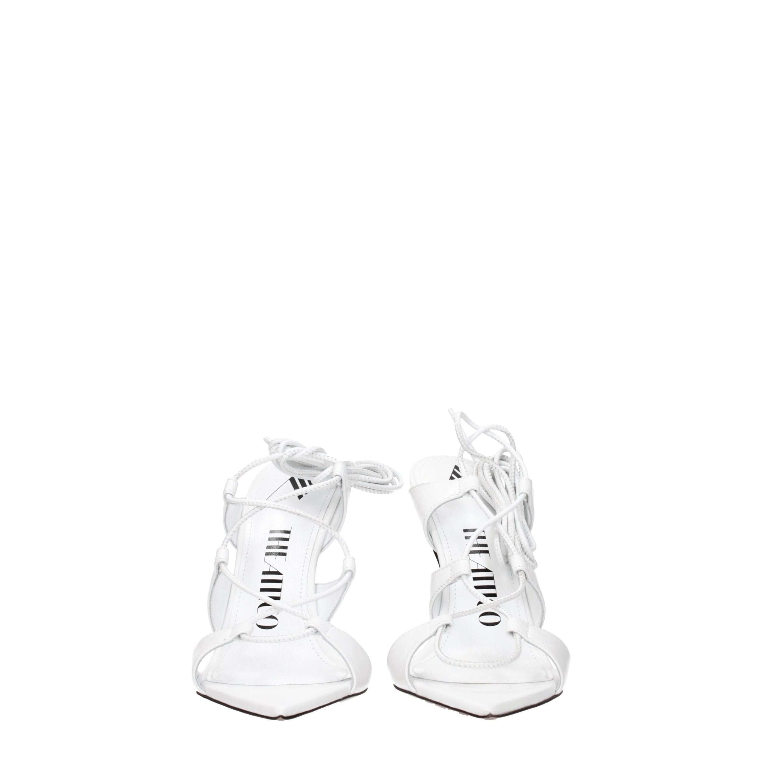 The Attico White Leather Stiletto Heel Sandals The Attico