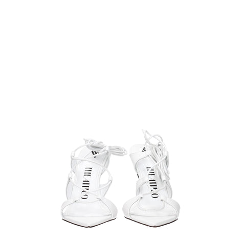 The Attico White Leather Stiletto Heel Sandals The Attico