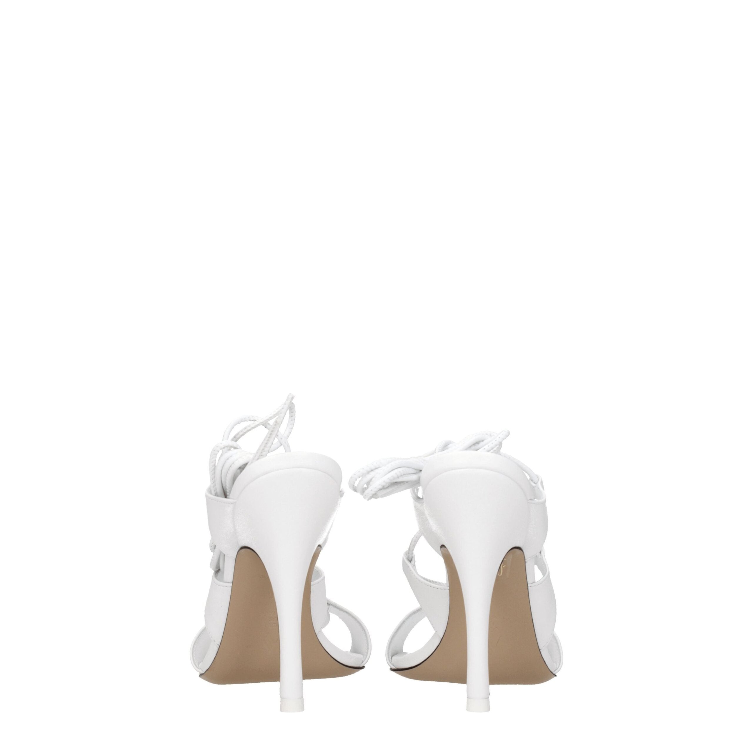 The Attico White Leather Stiletto Heel Sandals The Attico