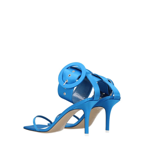 The Attico Light Blue Satin Stiletto Heel Sandals The Attico