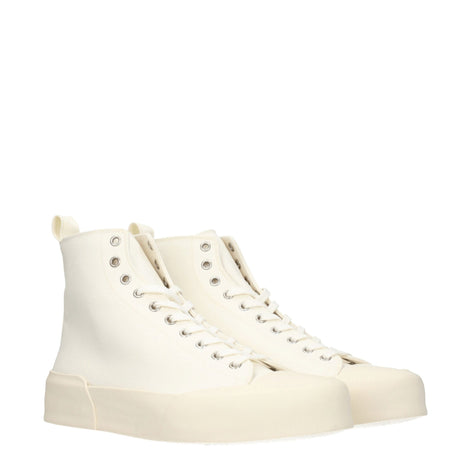 Jil Sander Beige Fabric High Top Sneakers Jil Sander
