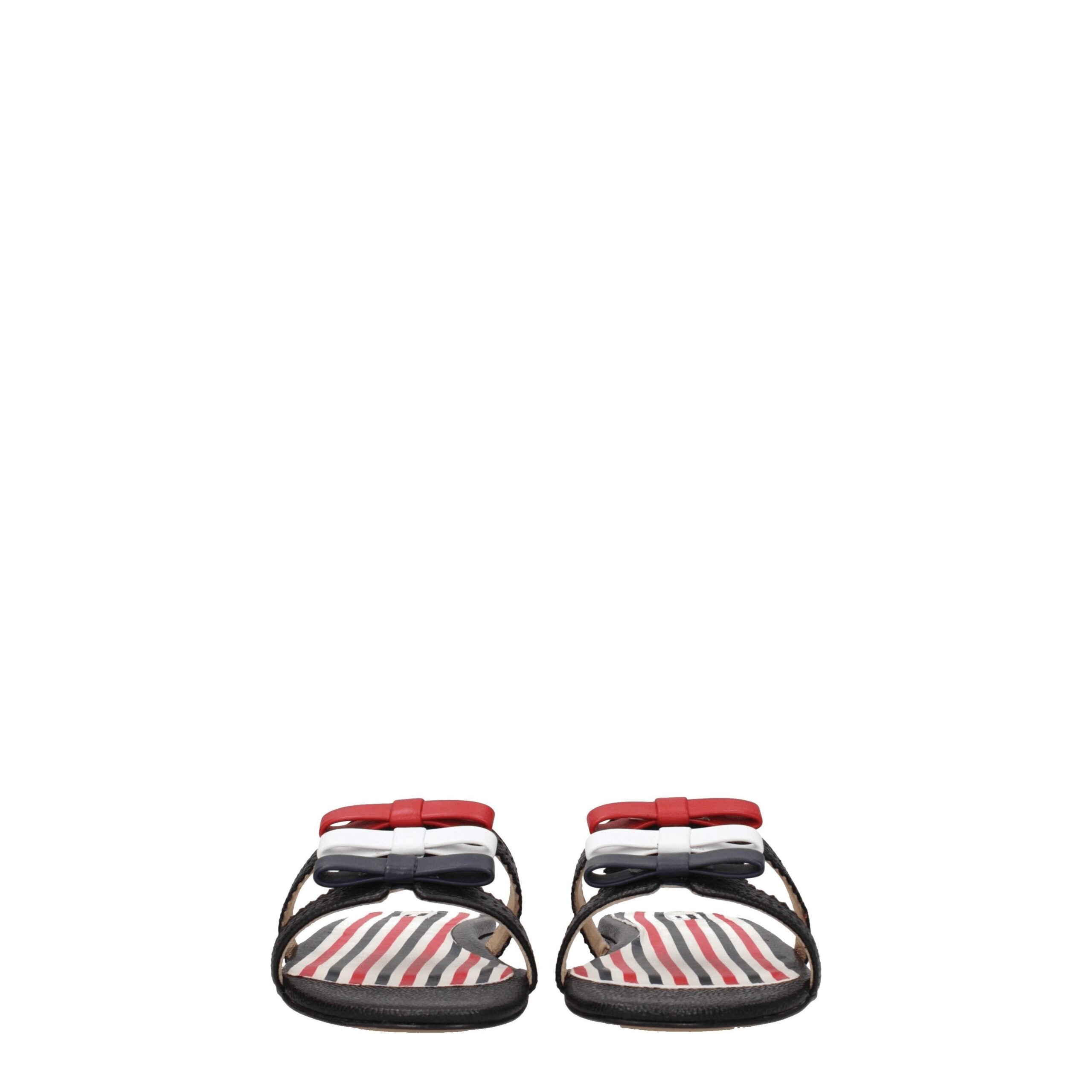 Thom Browne Black Leather Slippers Thom Browne