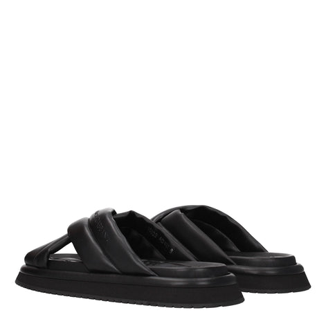 Dolce & Gabbana Black Leather Slippers Dolce & Gabbana