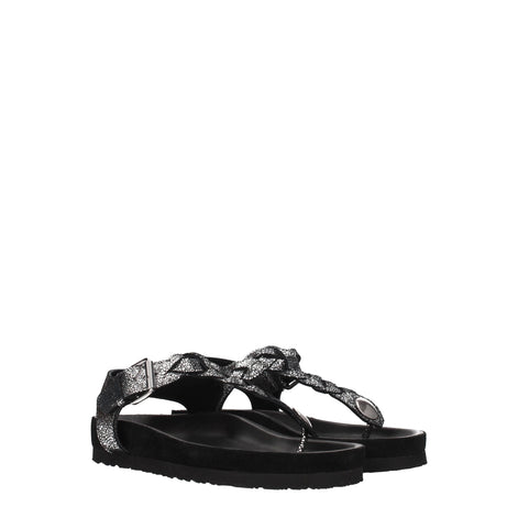 Isabel Marant Black Leather Flip-Flop Sandals Isabel Marant