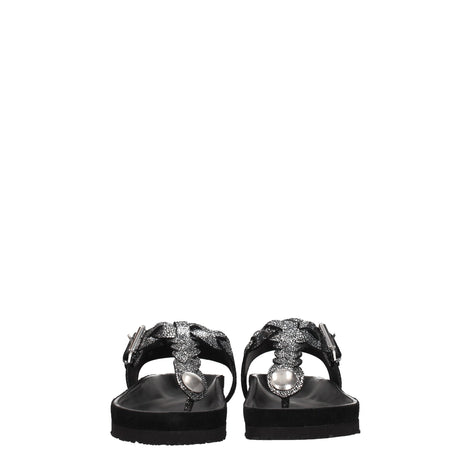 Isabel Marant Black Leather Flip-Flop Sandals Isabel Marant
